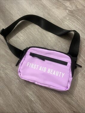 First Aid Beauty Lilac Crossbody Belt Bag with Black Strap